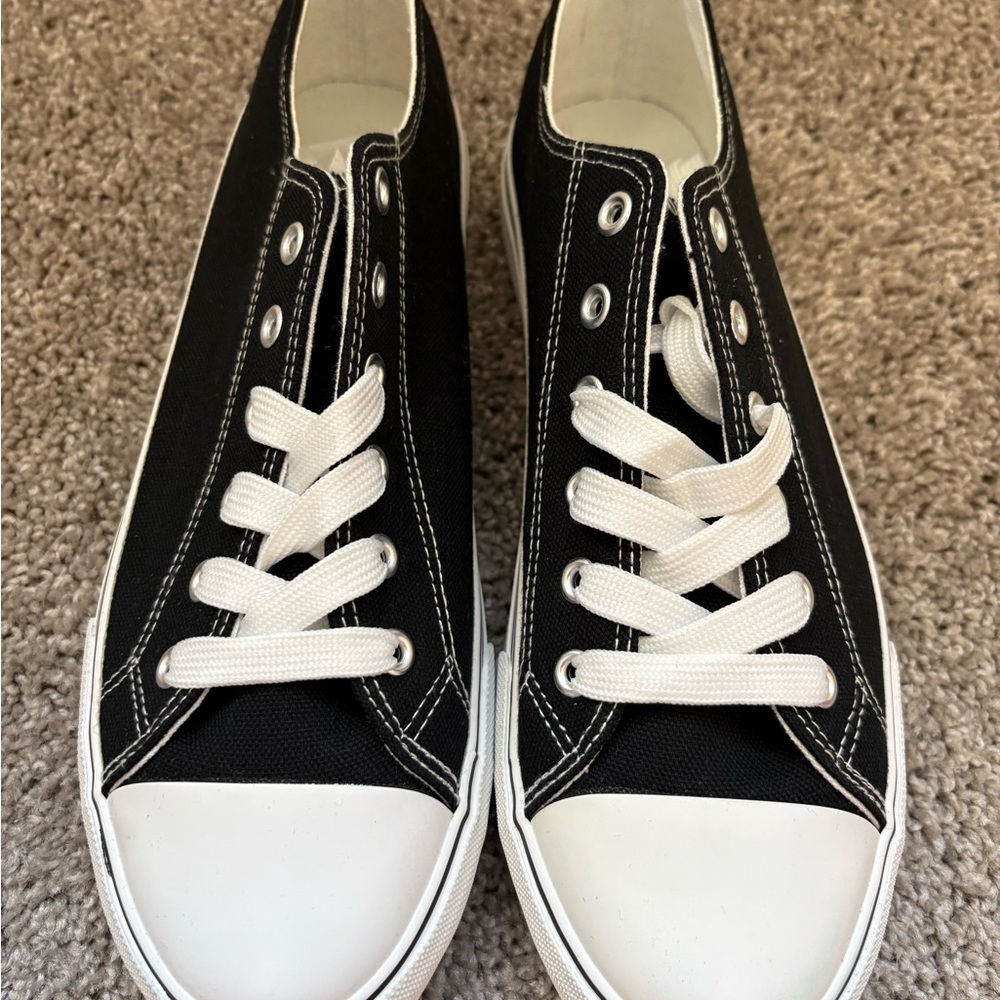 Black and White Canvas Sneakers